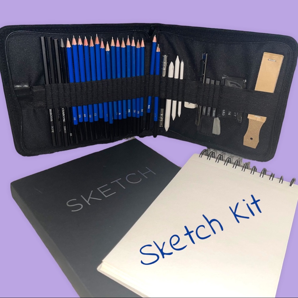 Sketch Kit: Pencil/Tool Case + 2 Sketchbooks (New)